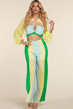 U-RING KEYHOLE MUILIT COLOR JUMPSUIT - PRIVILEGE 