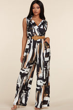 SLEEVELESS ABSTRACT JUMPSUIT - PRIVILEGE 