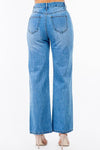 HIGH WAIST CUT OUT WIDE JEANS - PRIVILEGE 