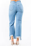 HIGH WAIST DISTRESSED WIDE LEG JEANS - PRIVILEGE 