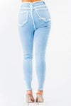 HIGH WAIST DISTRESSED SKINNY JEANS - PRIVILEGE 