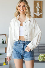 Rhinestone Fringe Distressed Denim Jacket - PRIVILEGE 