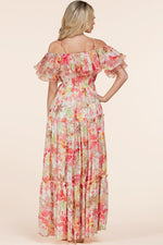 OFF SHOULDER RUFFLE MAXI DRESS - PRIVILEGE 