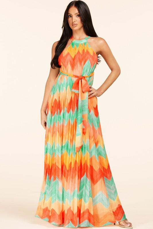 CHEVRON PRINT MAXI DRESS - PRIVILEGE 