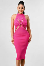 Romantic sexy cutout rib bodycon  dress - PRIVILEGE 