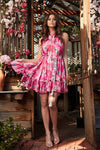 WATER FLORAL MINI DRESS - PRIVILEGE 