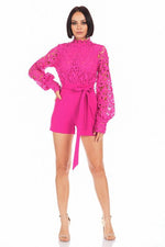 CROCHET TOP FASHION ROMPER - PRIVILEGE 