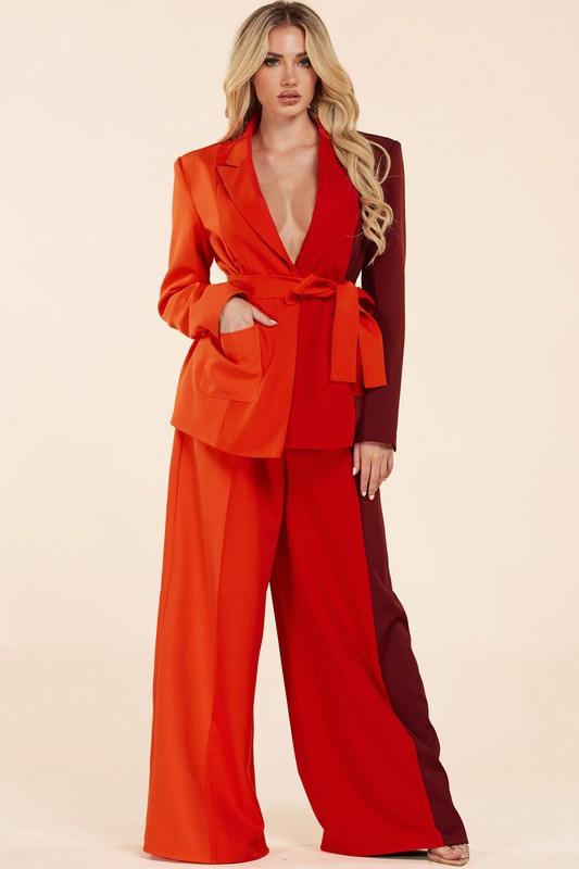 MUILI COLOR BLAZER AND PANT SET - PRIVILEGE 