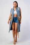 TRENDY CONTRAST DENIM JACKET - PRIVILEGE 