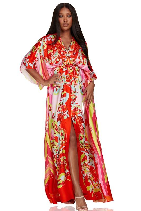 VIVRANT FLOWEY MAXI DRESS - PRIVILEGE 