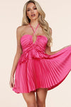 Pink halter neck mini dress - PRIVILEGE 