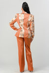 FLORAL PRINT 2PC PANT AND BLAZER SUIT - PRIVILEGE 