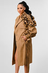 RUFFLE TRENCH JACKET - PRIVILEGE 