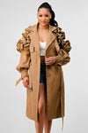 RUFFLE TRENCH JACKET - PRIVILEGE 