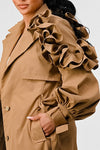 RUFFLE TRENCH JACKET - PRIVILEGE 