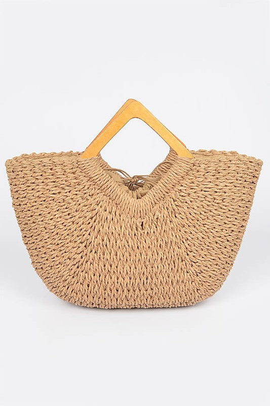 Weaved Square Handle Tote Bag - PRIVILEGE 