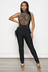 RHINESTONE HALTER NECK JUMPSUIT - PRIVILEGE 