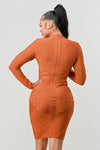 RUST BANDAGE DRESS - PRIVILEGE 