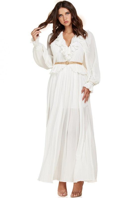 WHITE MAXI DRESS - PRIVILEGE 