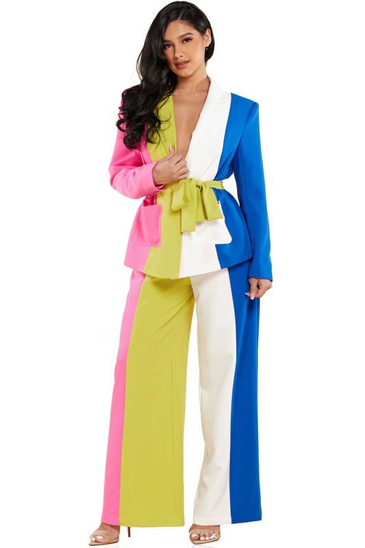 COLORBLOCK 2PC SUIT - PRIVILEGE 