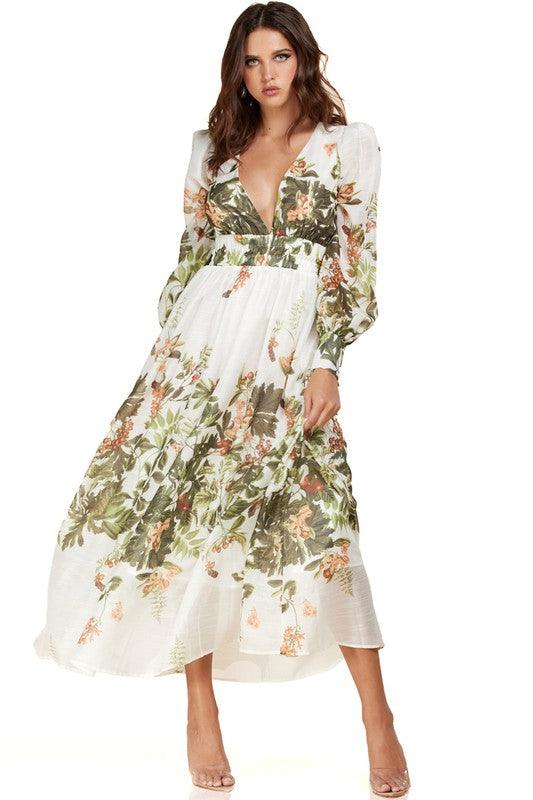 FLORAL PRINT MAXI DRESS - PRIVILEGE 