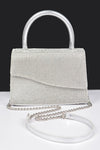 Rhinestone Top Handle Flap Bag - PRIVILEGE 