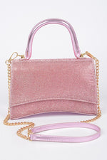 Rhinestone Top Handle Flap Bag - PRIVILEGE 