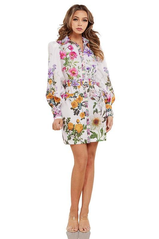 FLORAL MINI DRESS - PRIVILEGE 