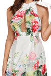 GARDEN PRINT HALTER DRESS - PRIVILEGE 