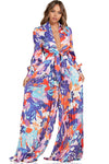 FLORAL PRINT PALAZO PLEATED JUMPSUIT - PRIVILEGE 