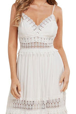 WHIE MAXI SHEER CROCHET - PRIVILEGE 