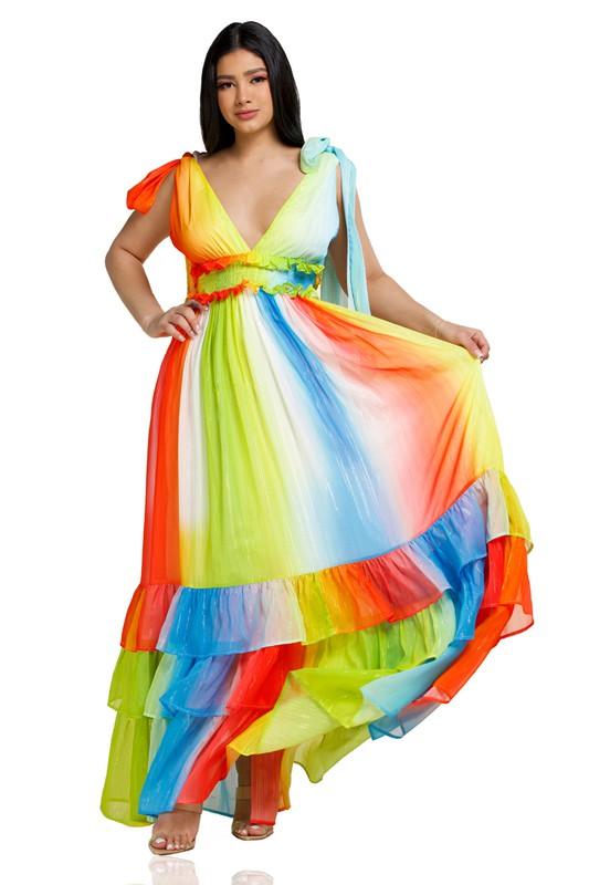 RAINBOW MAXI DRESS - PRIVILEGE 