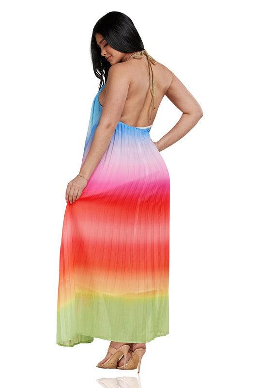 OMBRE MAXI HALTER DRESS - PRIVILEGE 