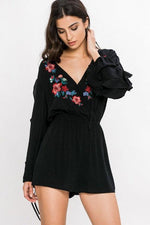 Romper with floral embroidery - PRIVILEGE 