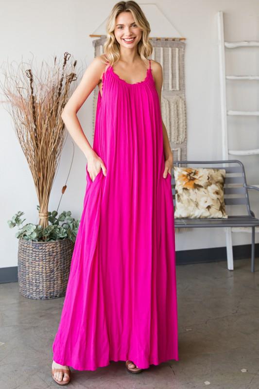 Sleeveless Open Tie Back Maxi Dress - PRIVILEGE 