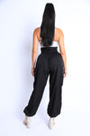 Tie Detailed High Waist Jogger Pants - PRIVILEGE 