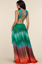 CRISS CROSS MAXI DRESS WITH SLITS - PRIVILEGE 