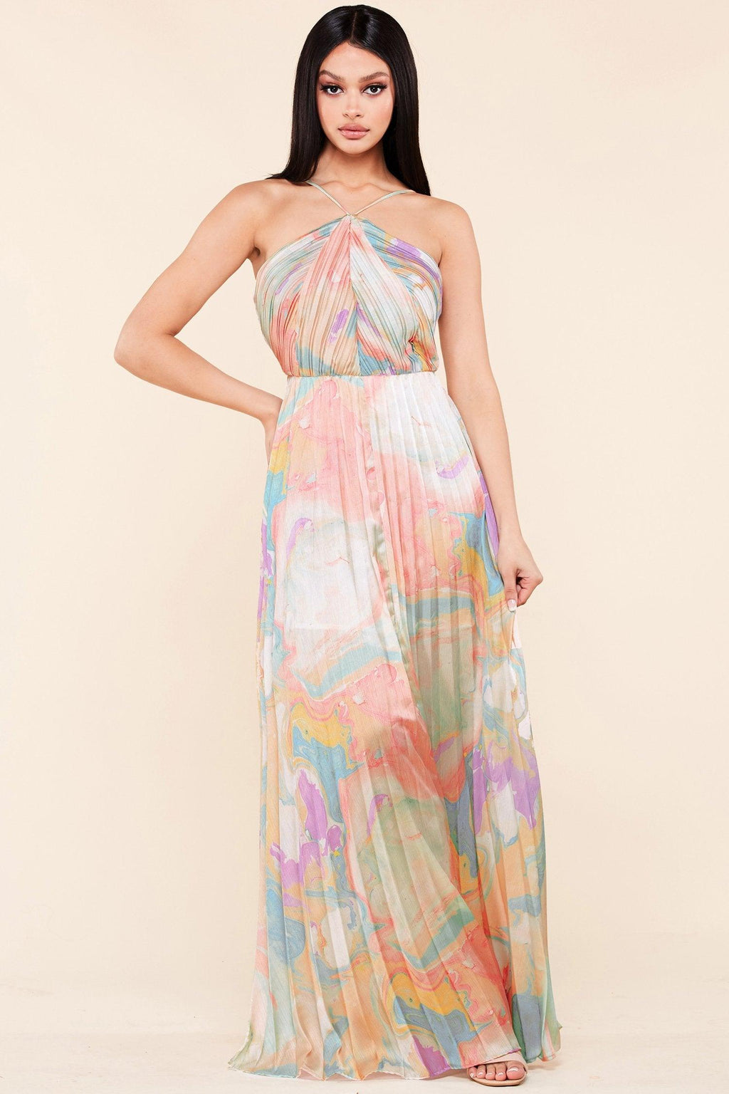 BEAUTIFUL WATER COLORS MAXI DRESS - PRIVILEGE 