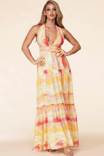 ORANGE MARBLE MAXI DRESS - PRIVILEGE 