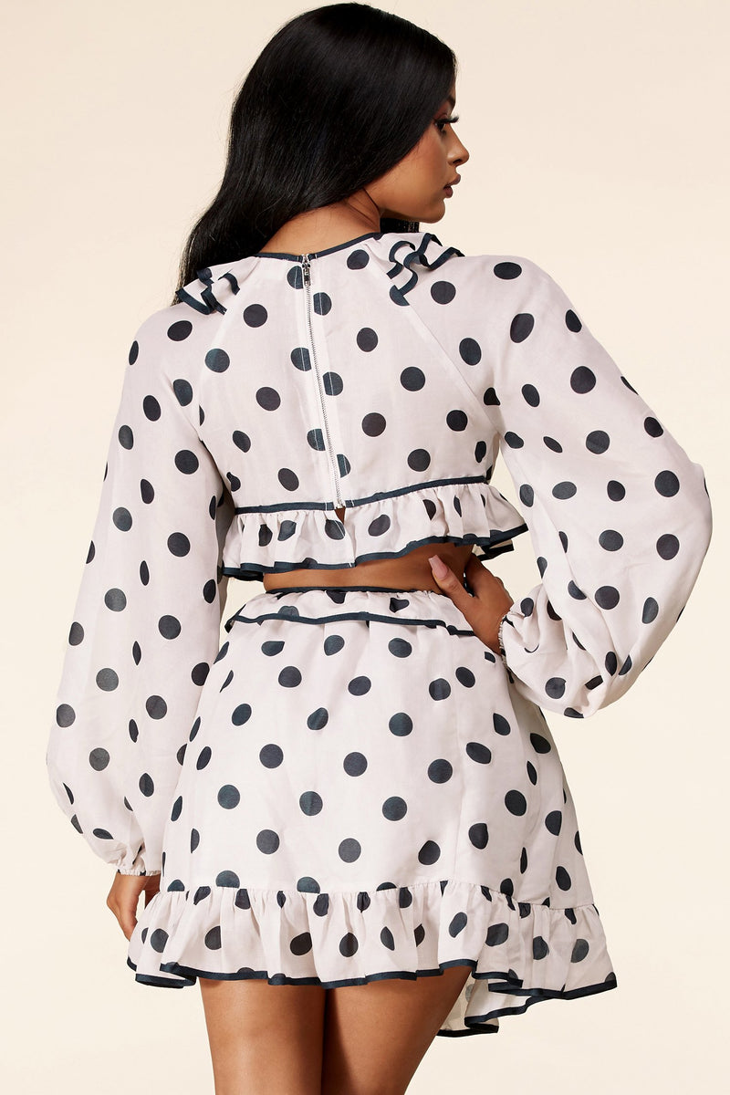 Poka dot mini dress with open sides - PRIVILEGE 