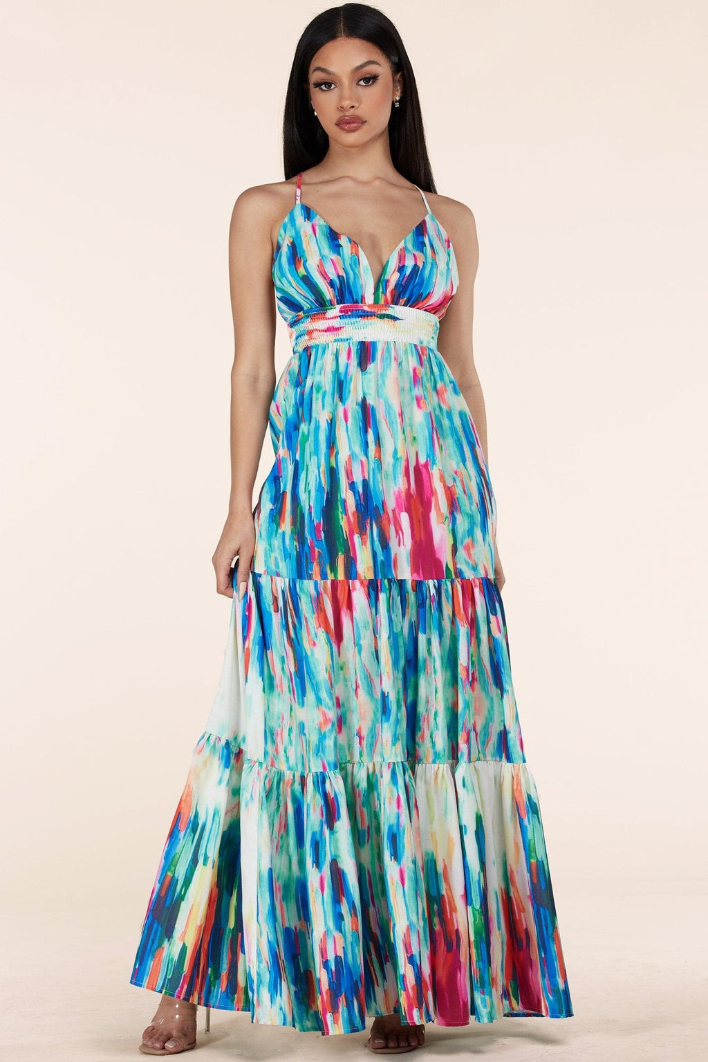 COLOR SPECTRUM MAXI DRESS - PRIVILEGE 