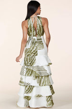 WHITE LEAF HALTER MAXI DRESS - PRIVILEGE 