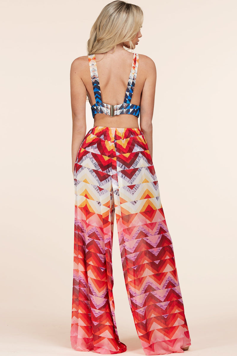 CHEVRON COLOR JUMPSUIT - PRIVILEGE 