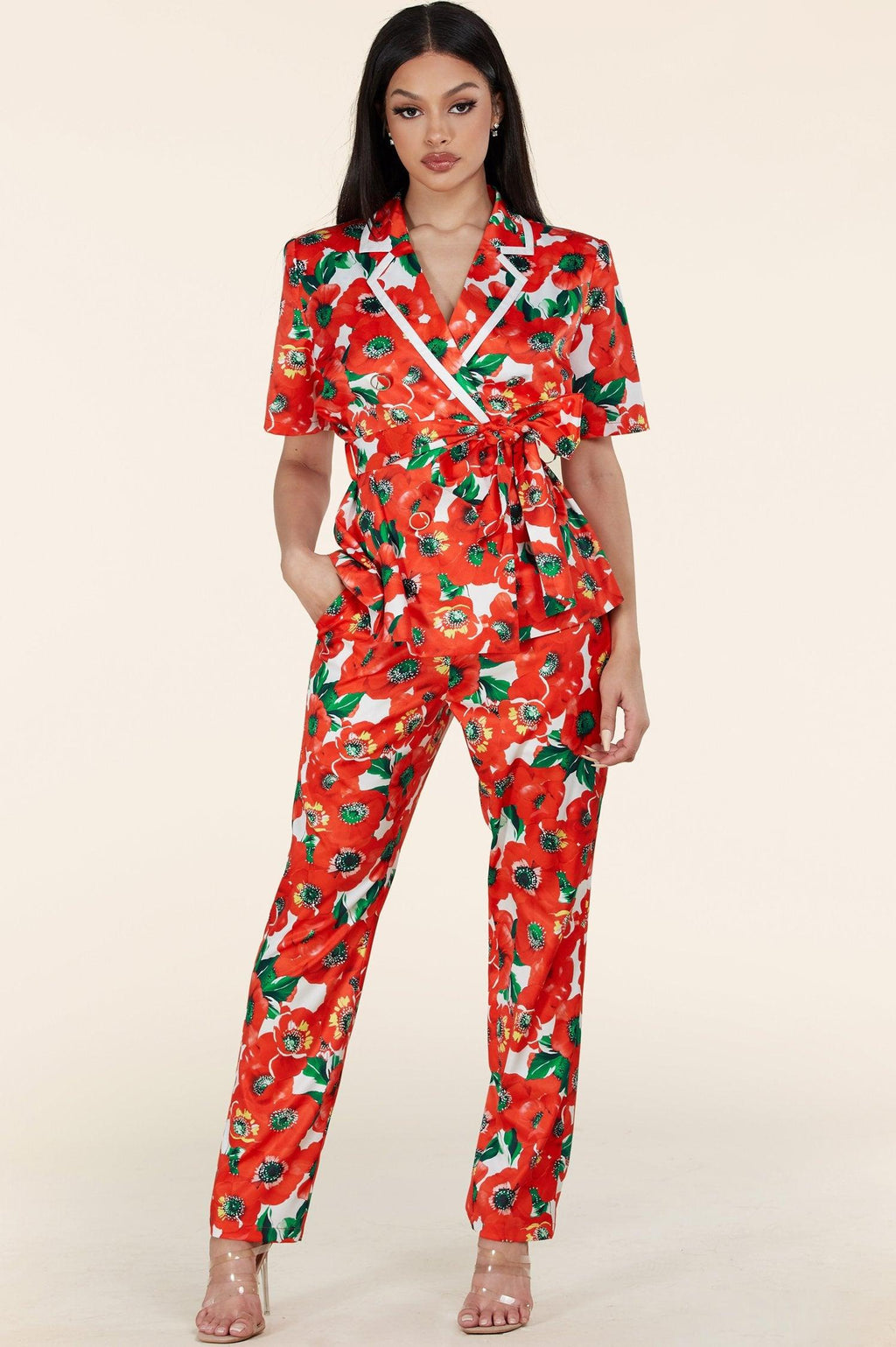 REDFLORAL  PC PANT SET - PRIVILEGE 