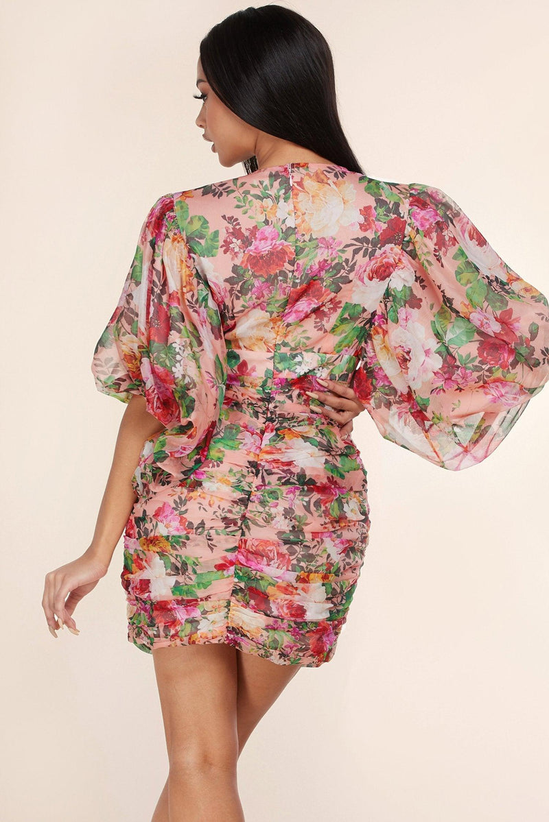 BLUSH FLORAL MINI DRESS - PRIVILEGE 