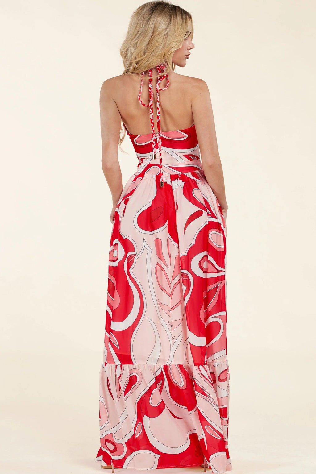 This pink and coral maxi dress - PRIVILEGE 