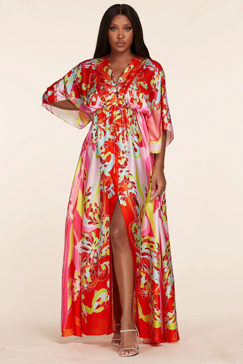 VIBRANT FLOWY MAXI DRESS - PRIVILEGE 