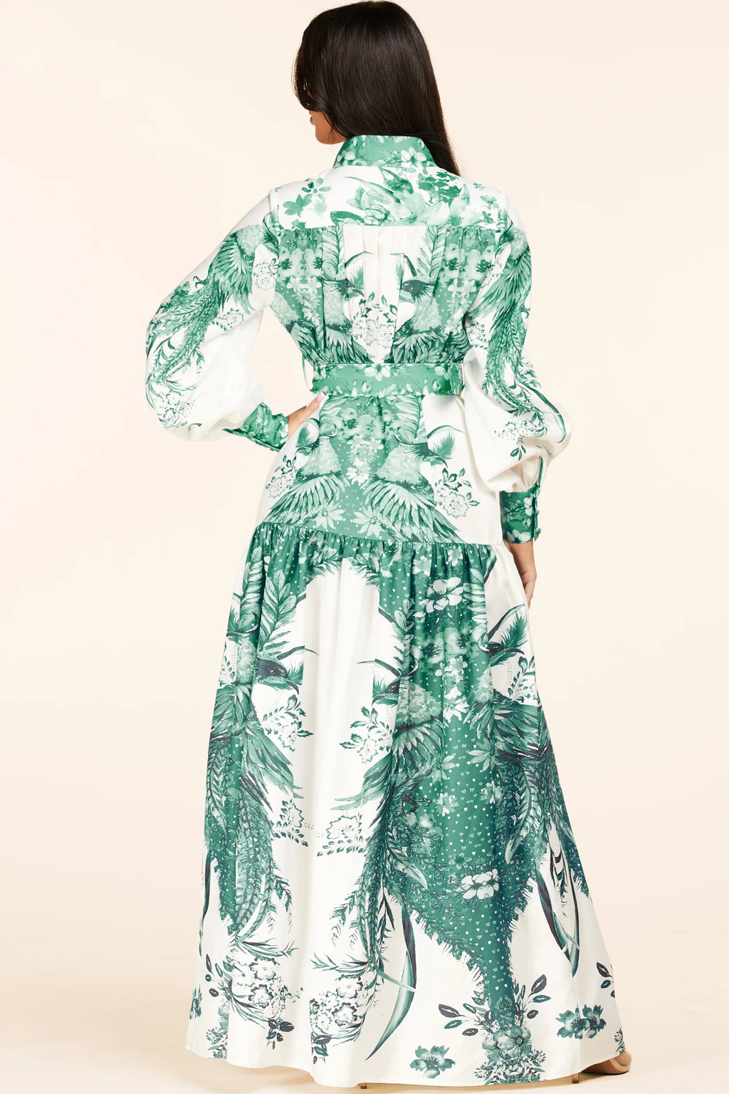 SAGE FLORAL PRINT MAXI DRESS - PRIVILEGE 