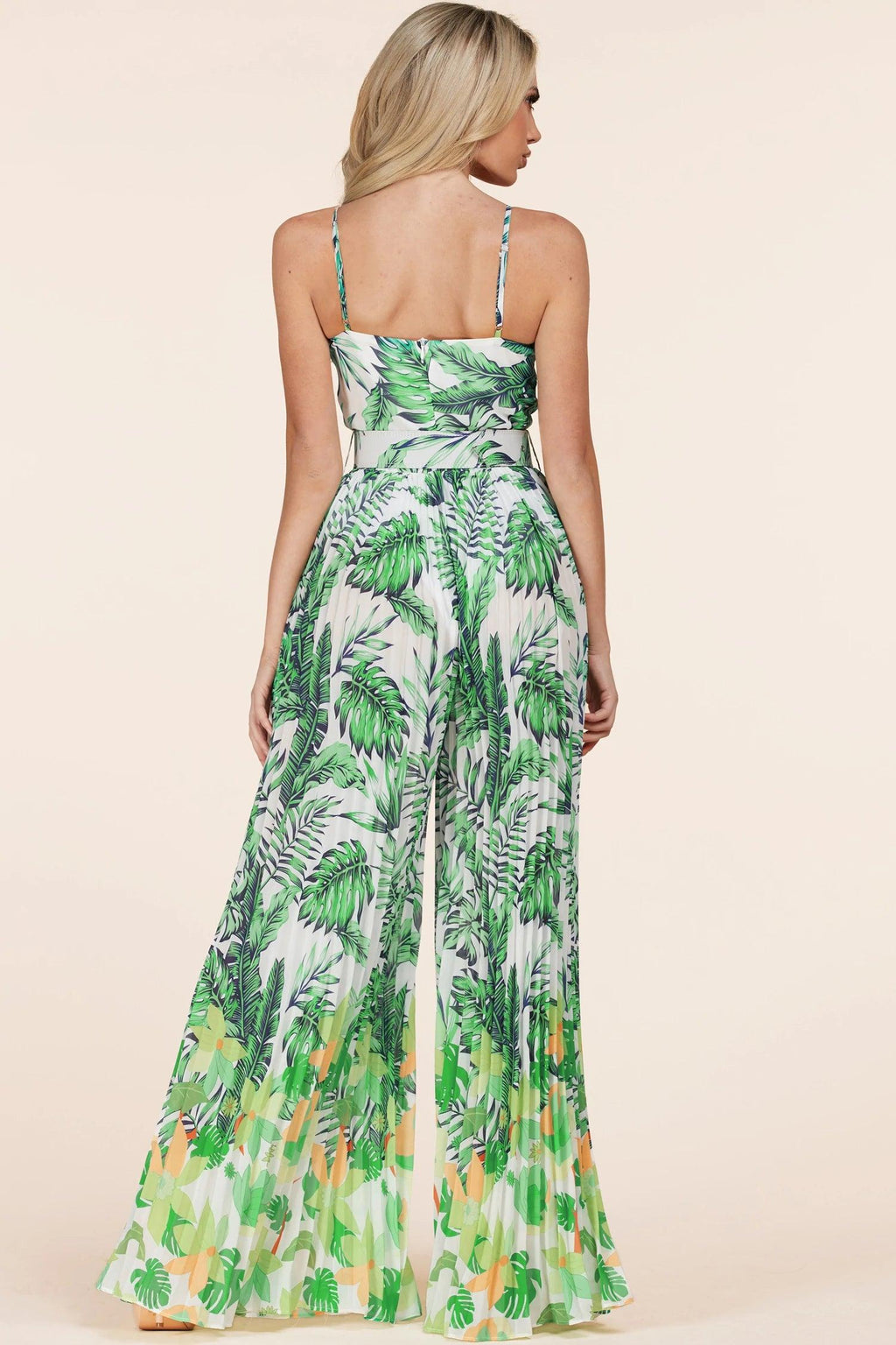 Tropical leaf print jumpsuit - PRIVILEGE 