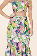 Colorful flower print two-piece set - PRIVILEGE 